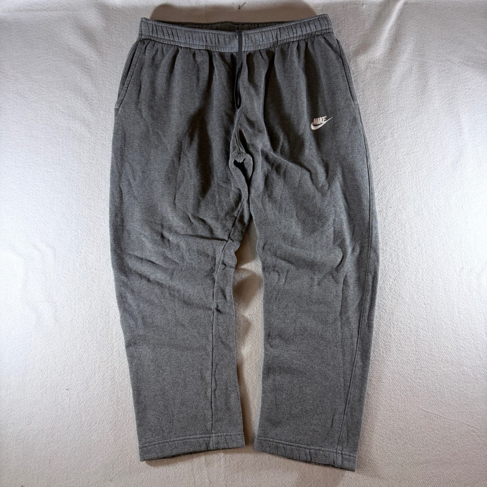 Nike Womens XL Gray Fleece Sweatpants Straight Leg Elastic Waist BV2707-071 - Picture 1 of 7
